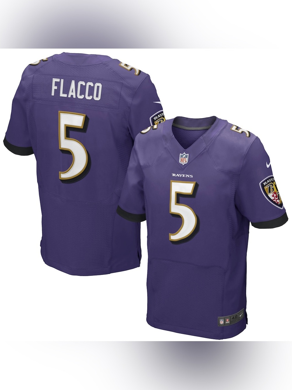 Nike Baltimore Ravens NFL On-Field Style Purple #5 Joe Flacco Elite Jersey 44 XL